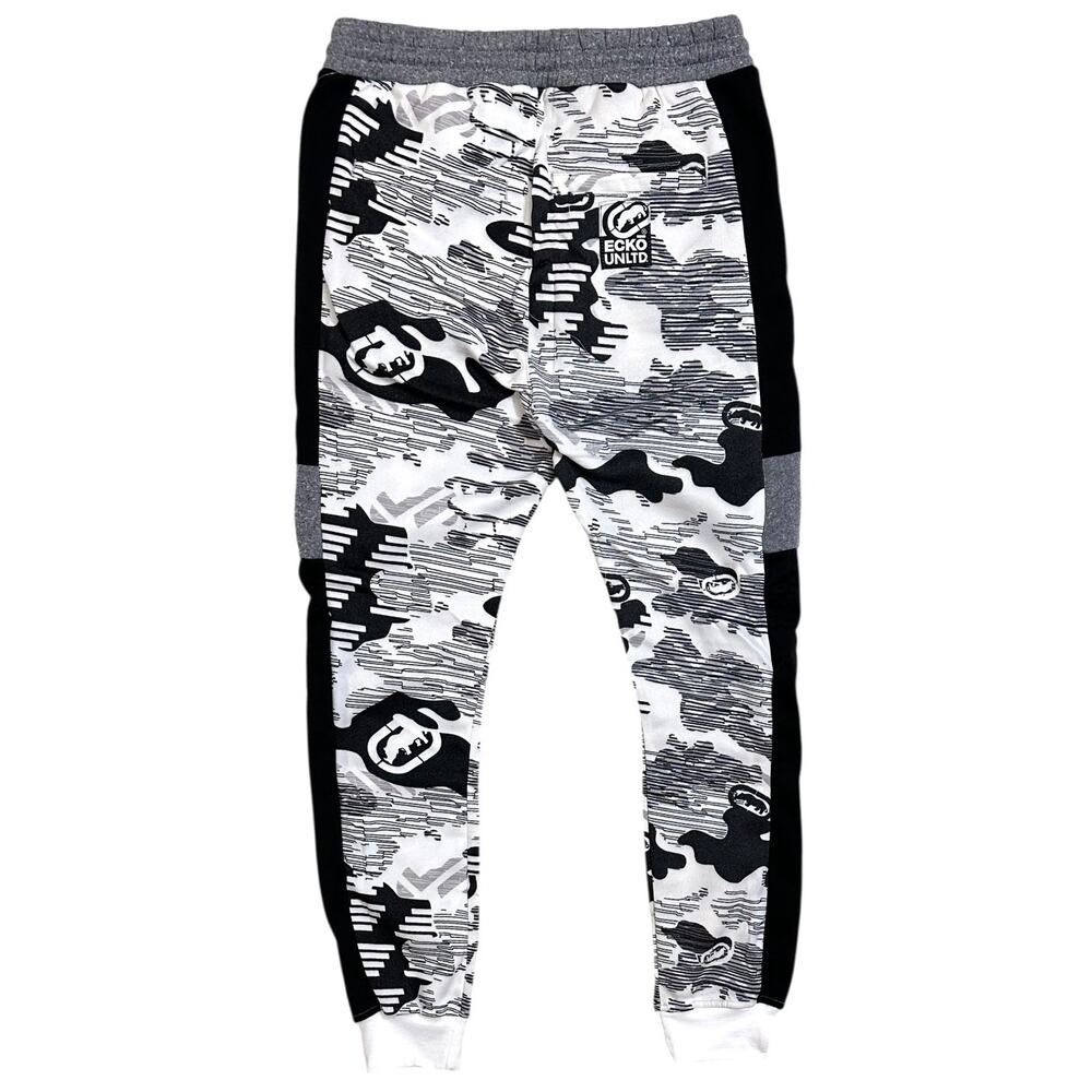 Ecko Unltd Men's Sweatpants Side Coloblock Camo Fleece Jogger - Picture 2 of 4